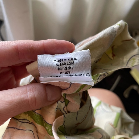 Porridge Dress Womens 2 Floral Button Down Crew Neck Neutral Modest Cap Sleeve - Picture 12 of 12